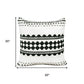 20" Black And White Geometric Cotton Blend Throw Pillow Cover