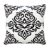 20" White And Black Medallion Cotton Blend Throw Pillow Cover