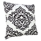 20" White And Black Medallion Cotton Blend Throw Pillow Cover