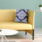20" Blue And White Medallion Cotton Blend Throw Pillow Cover
