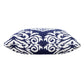 20" Blue And White Medallion Cotton Blend Throw Pillow Cover