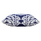 20" Blue And White Medallion Cotton Blend Throw Pillow Cover