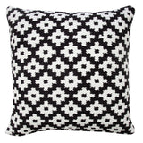 20" Black And White Diamond Cotton Blend Throw Pillow Cover