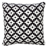 20" Black And White Diamond Cotton Blend Throw Pillow Cover