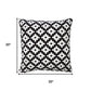 20" Black And White Diamond Cotton Blend Throw Pillow Cover
