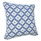 20" Blue And White Diamond Cotton Blend Throw Pillow Cover