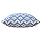 20" Blue And White Diamond Cotton Blend Throw Pillow Cover