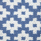 20" Blue And White Diamond Cotton Blend Throw Pillow Cover
