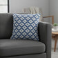 20" Blue And White Diamond Cotton Blend Throw Pillow Cover