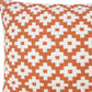 20" Orange And White Geometric Cotton Blend Throw Pillow Cover