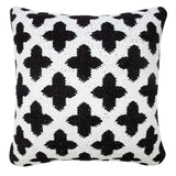 20" White And Black Trellis Cotton Blend Throw Pillow Cover