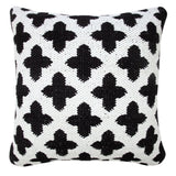 20" White And Black Trellis Cotton Blend Throw Pillow Cover