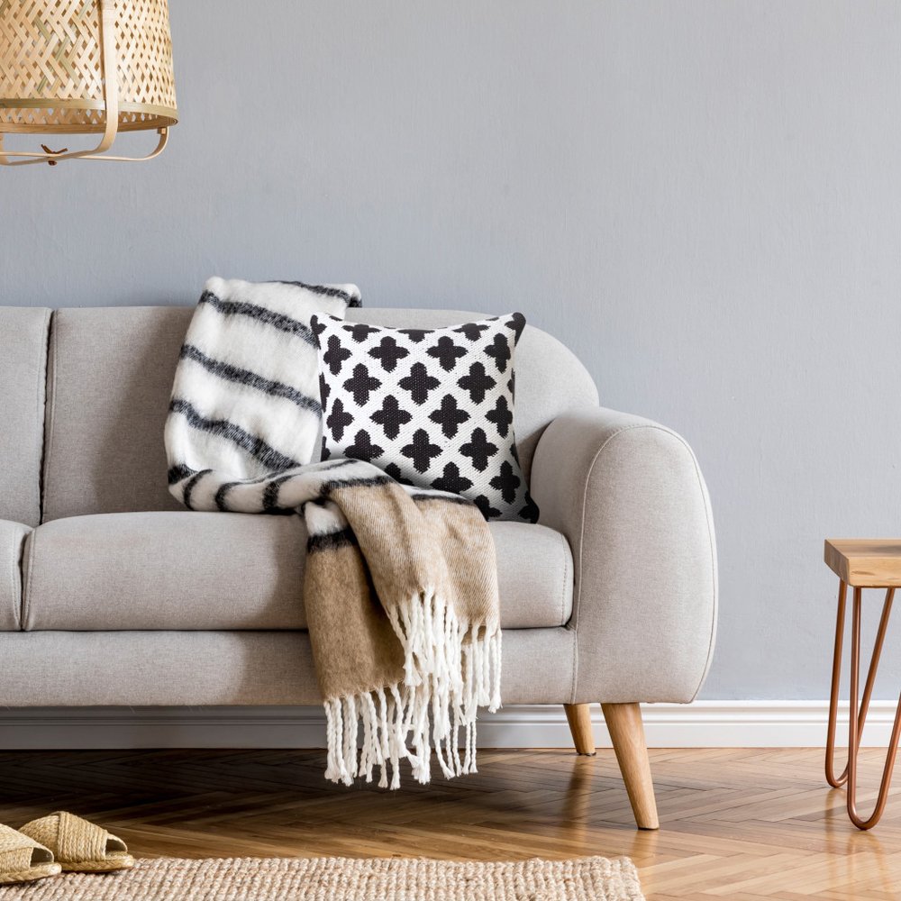 20" White And Black Trellis Cotton Blend Throw Pillow Cover