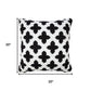 20" White And Black Trellis Cotton Blend Throw Pillow Cover