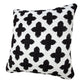 20" White And Black Trellis Cotton Blend Throw Pillow Cover