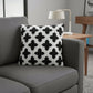 20" White And Black Trellis Cotton Blend Throw Pillow Cover