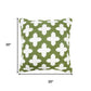 20" Green And White Geometric Cotton Blend Throw Pillow Cover
