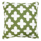 20" Green And White Geometric Cotton Blend Throw Pillow Cover