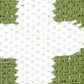 20" Green And White Geometric Cotton Blend Throw Pillow Cover