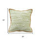 20" Green And White Beach Striped Cotton Blend Throw Pillow Cover