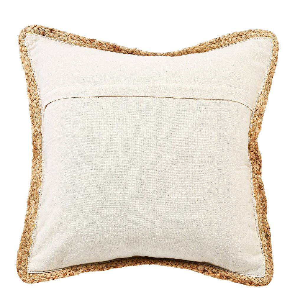 20" Yellow And White Beach Striped Cotton Blend Throw Pillow Cover