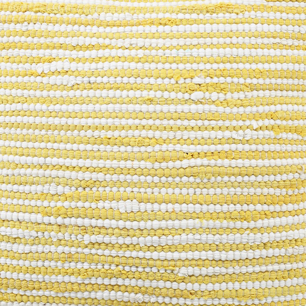 20" Yellow And White Beach Striped Cotton Blend Throw Pillow Cover