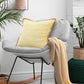 20" Yellow And White Beach Striped Cotton Blend Throw Pillow Cover