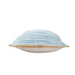 20" Blue And White Beach Striped Cotton Blend Throw Pillow Cover