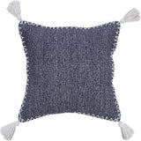 20" Blue Cotton Throw Pillow Cover
