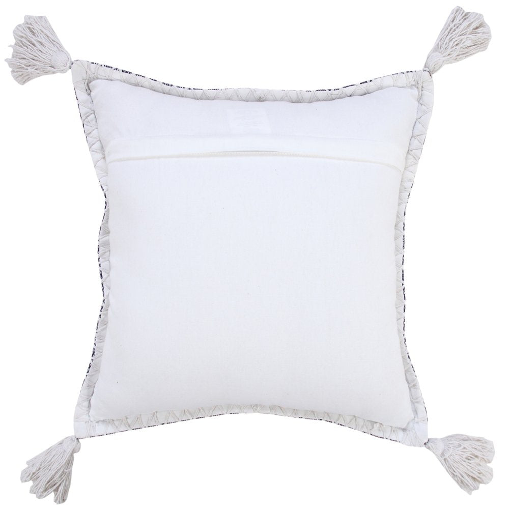 20" Blue Cotton Throw Pillow Cover