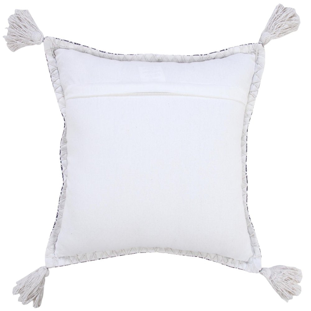20" Blue Cotton Throw Pillow Cover
