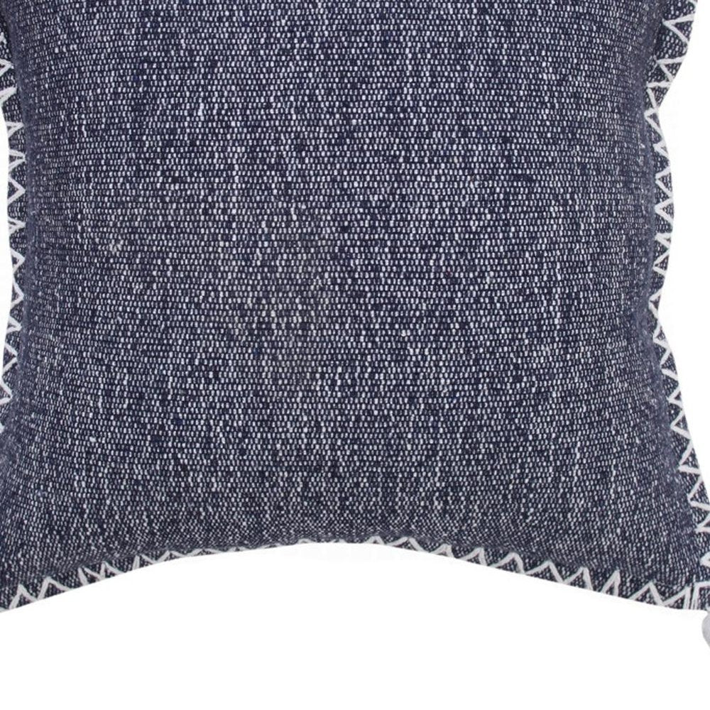 20" Blue Cotton Throw Pillow Cover