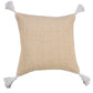 20" Tan And White Cotton Throw Pillow Cover