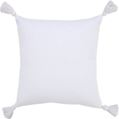 20" White Cotton Throw Pillow Cover