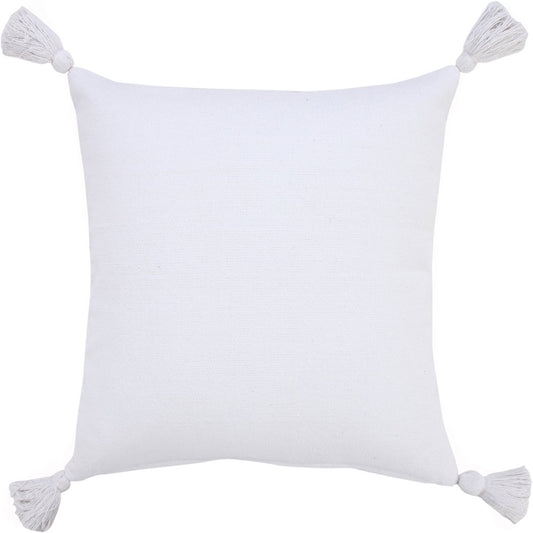 20" White Cotton Throw Pillow Cover