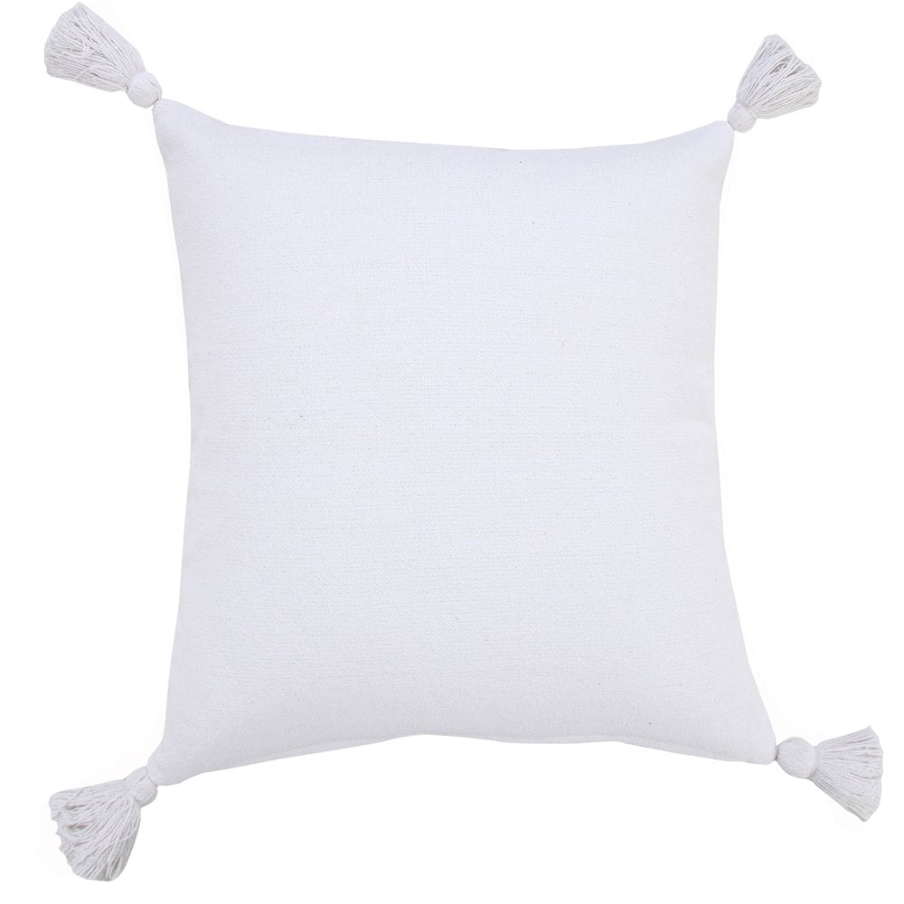20" White Cotton Throw Pillow Cover