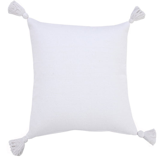 20" White Cotton Throw Pillow Cover