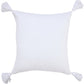 20" Gray And White Striped Cotton Throw Pillow Cover with Tassels