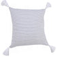 20" Gray And White Striped Cotton Throw Pillow Cover