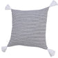 20" Black And White Striped Cotton Throw Pillow Cover