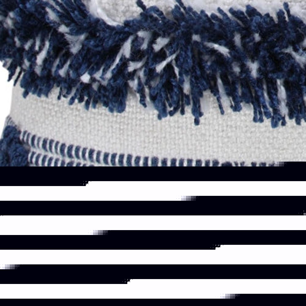 20" Navy Blue And Ivory Striped Throw Pillow Cover