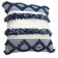 20" Blue And White Striped Throw Pillow Cover
