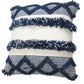 20" Navy Blue And Ivory Striped Throw Pillow Cover
