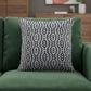 20" Black And White Diamond Cotton Throw Pillow Cover