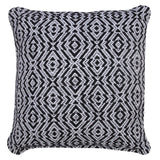 20" Black And White Diamond Cotton Throw Pillow Cover