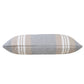14" X 36" Gray And Beige Lumbar Striped Cotton Throw Pillow Cover