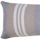 14" X 36" Gray And Beige Lumbar Striped Cotton Throw Pillow Cover