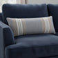 14" X 36" Gray And Beige Lumbar Striped Cotton Throw Pillow Cover