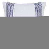 20" Blue And White Beach Striped Cotton Throw Pillow Cover