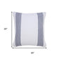 20" Blue And White Beach Striped Cotton Throw Pillow Cover